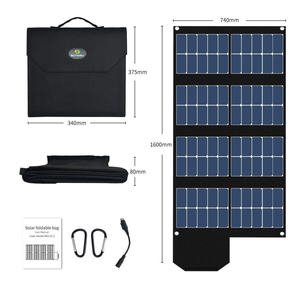 130W portable solar panel | Sungzu Solar Charger & Power Bank